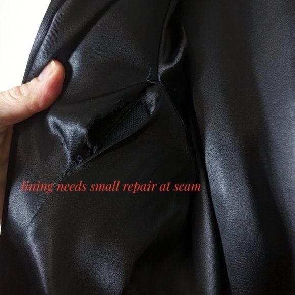 Vintage Cashmere Full Length Double Breasted Dress Coat Black M/L - Picture 11 of 16